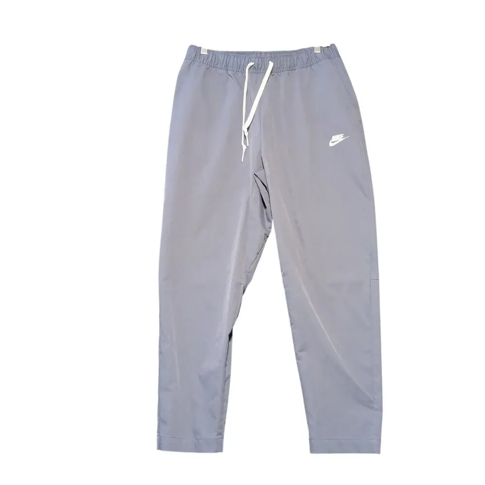NIKE Smoke Blue Club Woven Taper Leg Dri Fit Elastic Drawstring Waist Sz L Pants